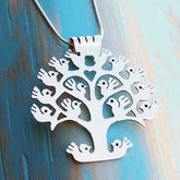 Orbed Tree of Life Silver Pendant large